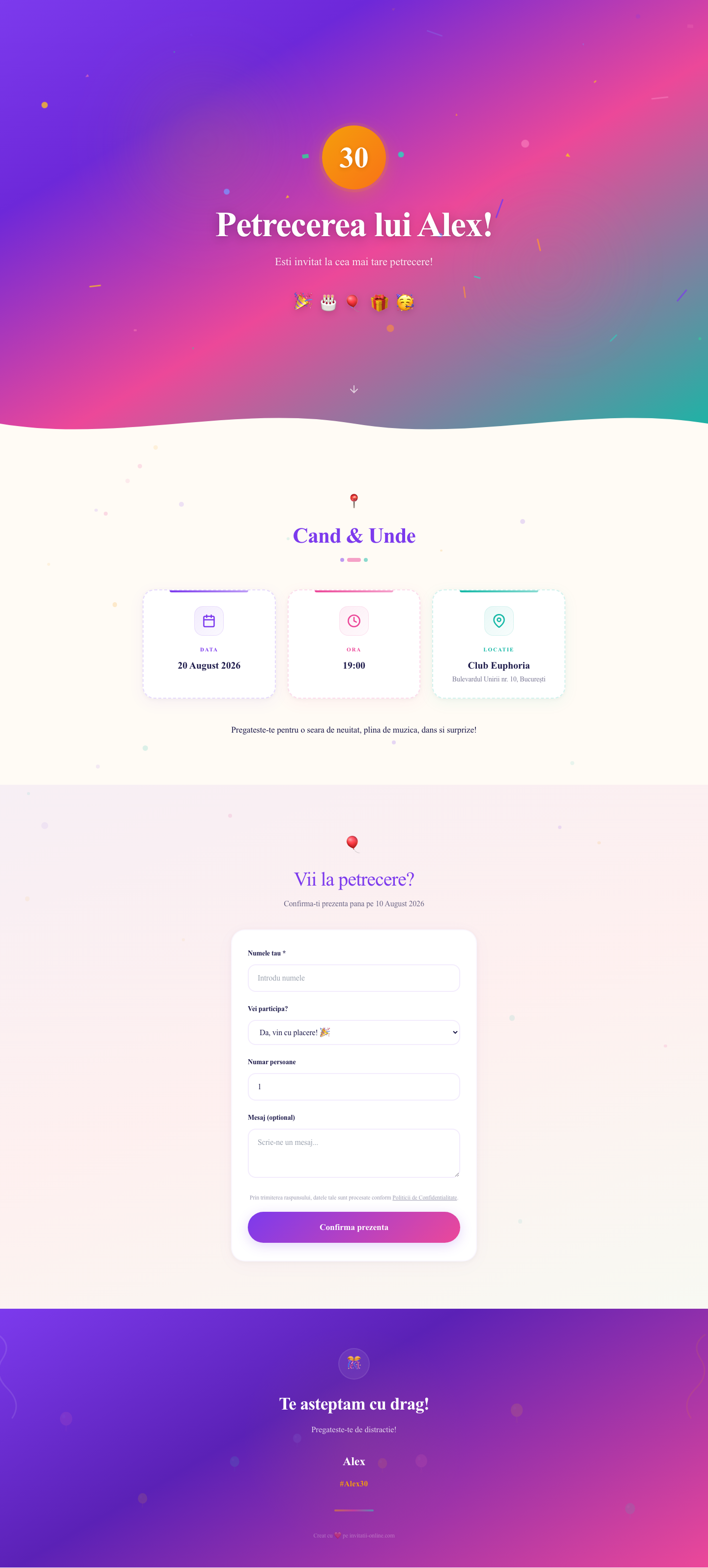 Confetti Bash — desktop