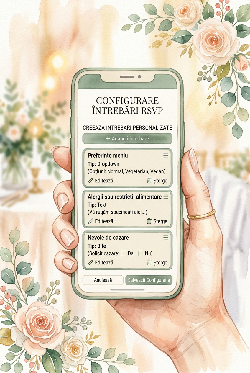 Întrebări personalizate confirmare prezență