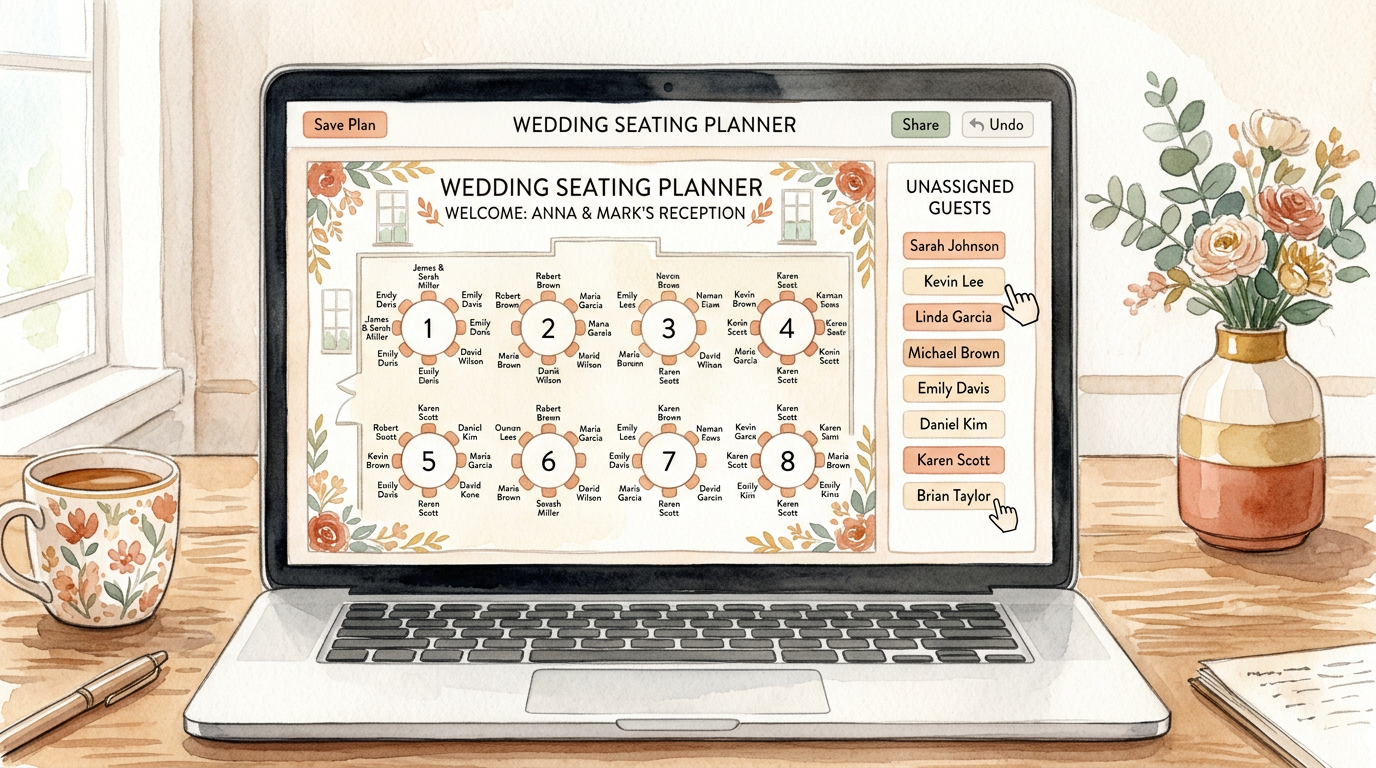 Organizare mese drag and drop