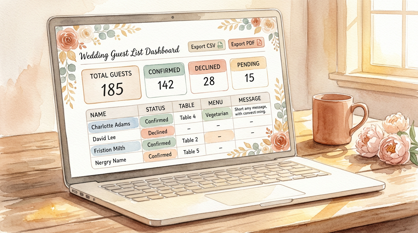 Export listă invitați