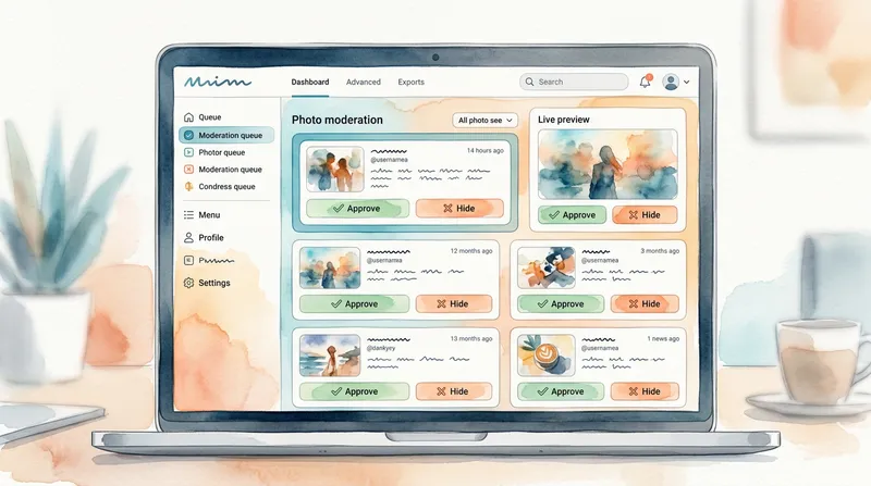 Dashboard moderare live
