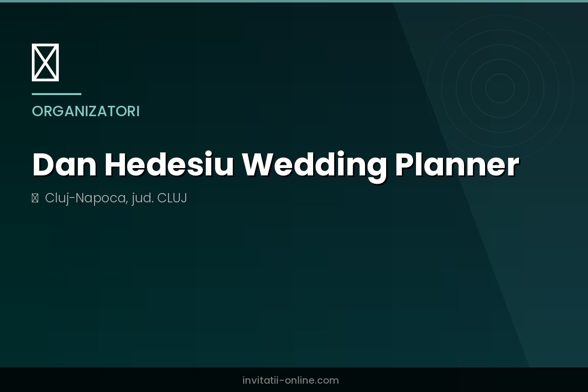 Dan Hedesiu Wedding Planner