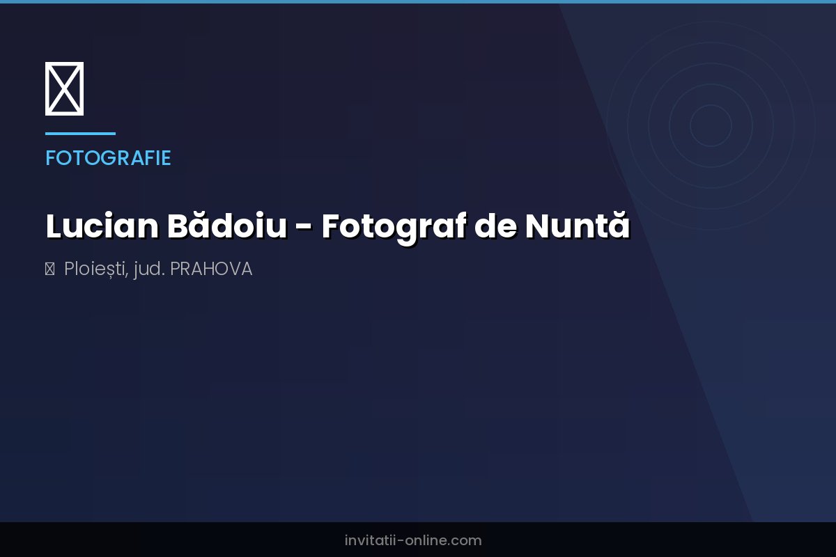 Lucian Bădoiu - Fotograf de Nuntă